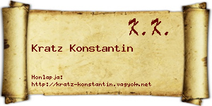 Kratz Konstantin névjegykártya